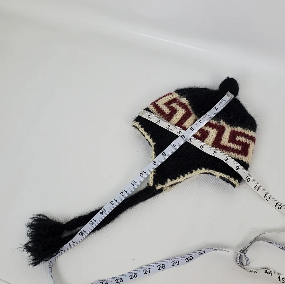 Wool Knit Hat Fleece Lined Soft Warm